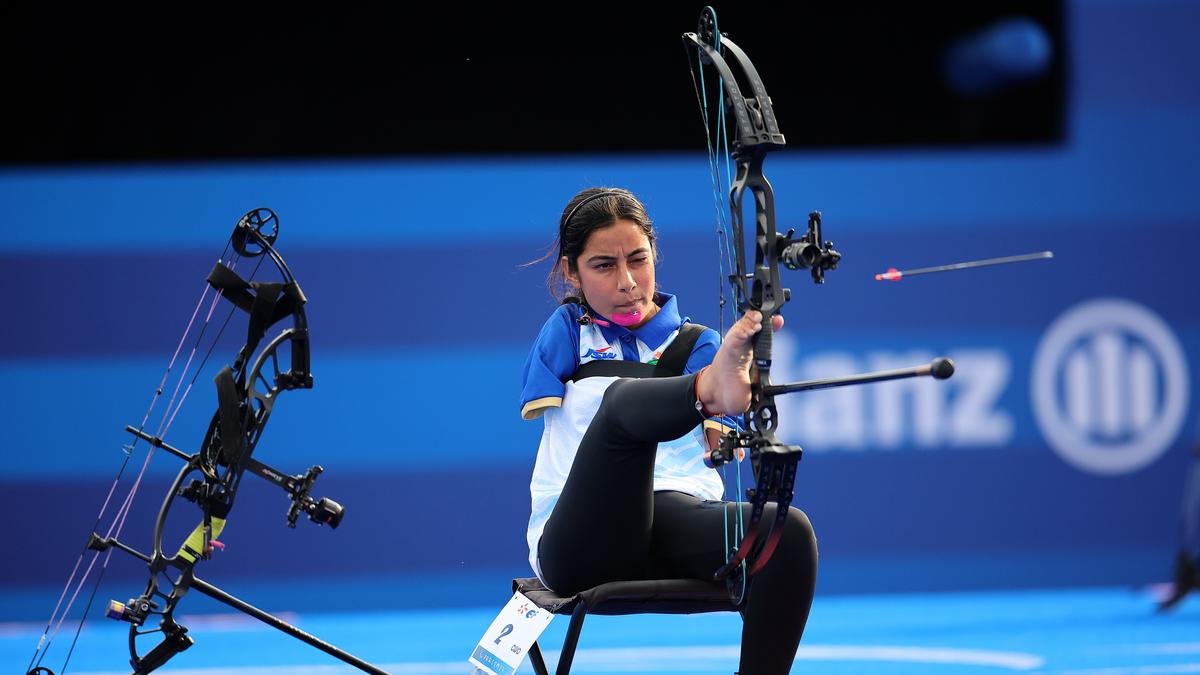 Sheetal Devi celebrating her victory at the Para World Archery Championship 2023