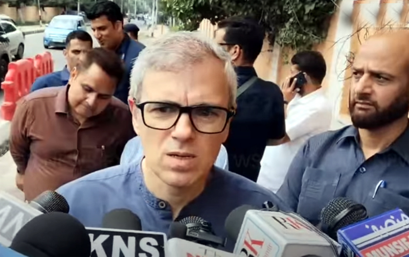 Omar Abdullah speaking at an event regarding Wangchuk's arrest