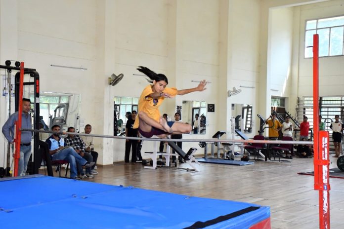 Athletes competing at Inter Zonal Athletics Meet at Jammu University