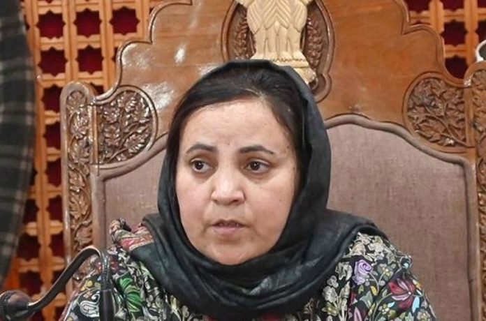 Minister Sakeena Itoo reviewing education projects in Jammu and Kashmir