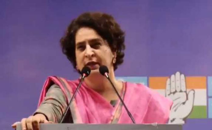 Priyanka Gandhi Vadra speaking during her visit to Kerala