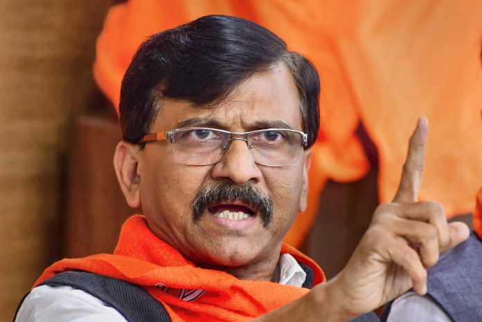 Sanjay Raut addressing press on democratic concerns in Maharashtra