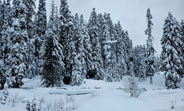 Winter landscape in Kashmir as night temperatures rise